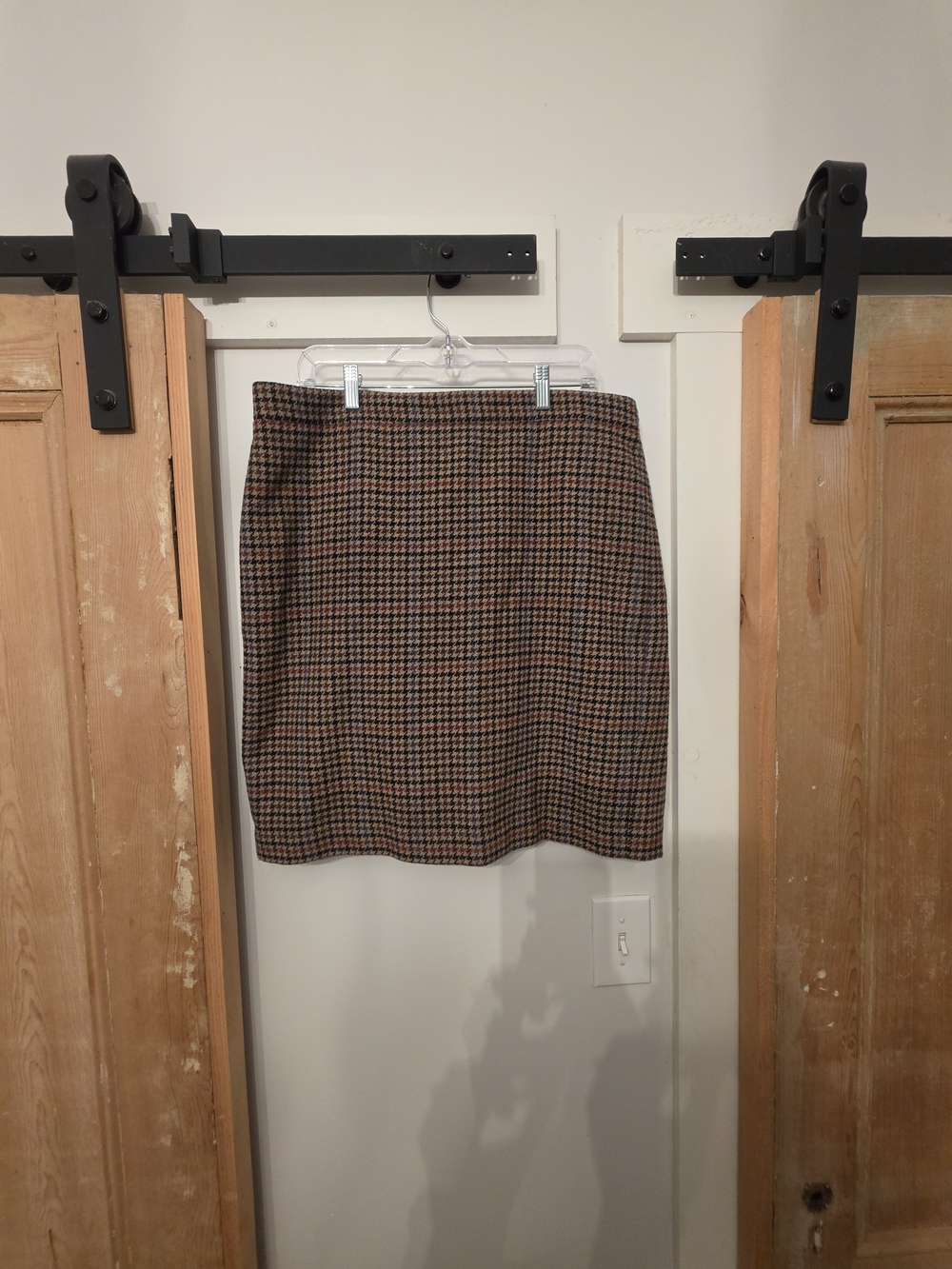 J. Crew Brown and Black Houndstooth Pencil Skirt (14)